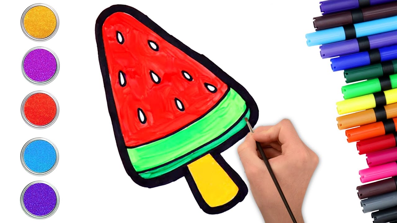 Saboroso Picolé de Melancia 🍭 🖍️  | Desenho Fácil | Chiki Art Brazil