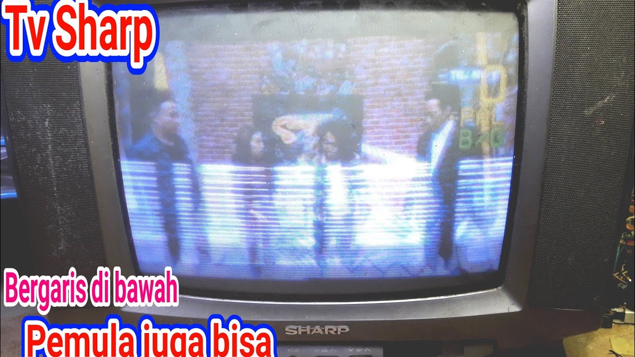 tv sharp gambar bergaris garis