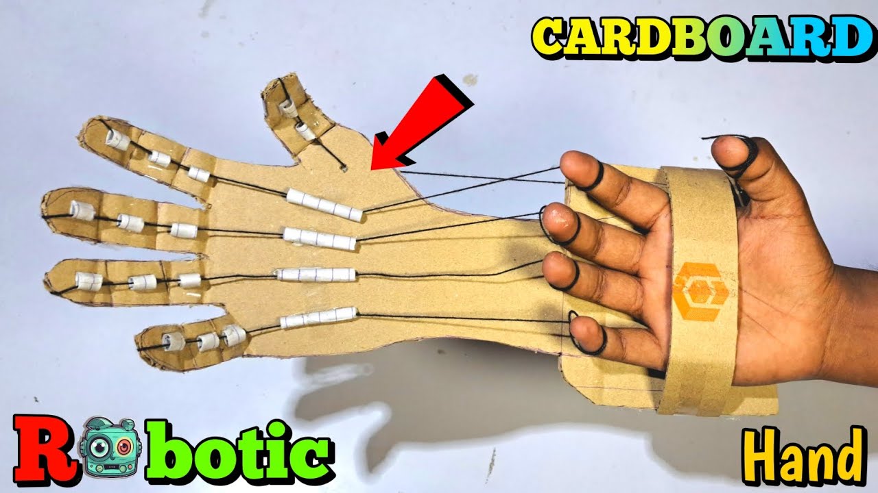 Making Robotic Hand with Cardboard at Home - DIY Mechanical Hand #diy #craft