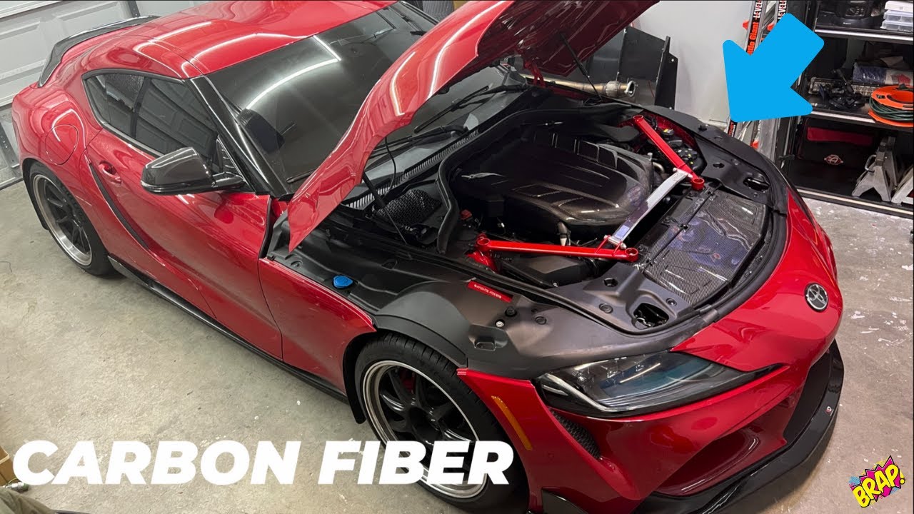 ПРОСТАЯ УСТАНОВКА КАРБОНОВОГО ВОЛОКНА (OLM) В МОТОРНЫЙ ОТСЕК | Toyota Supra MK5 2020 года выпуска...