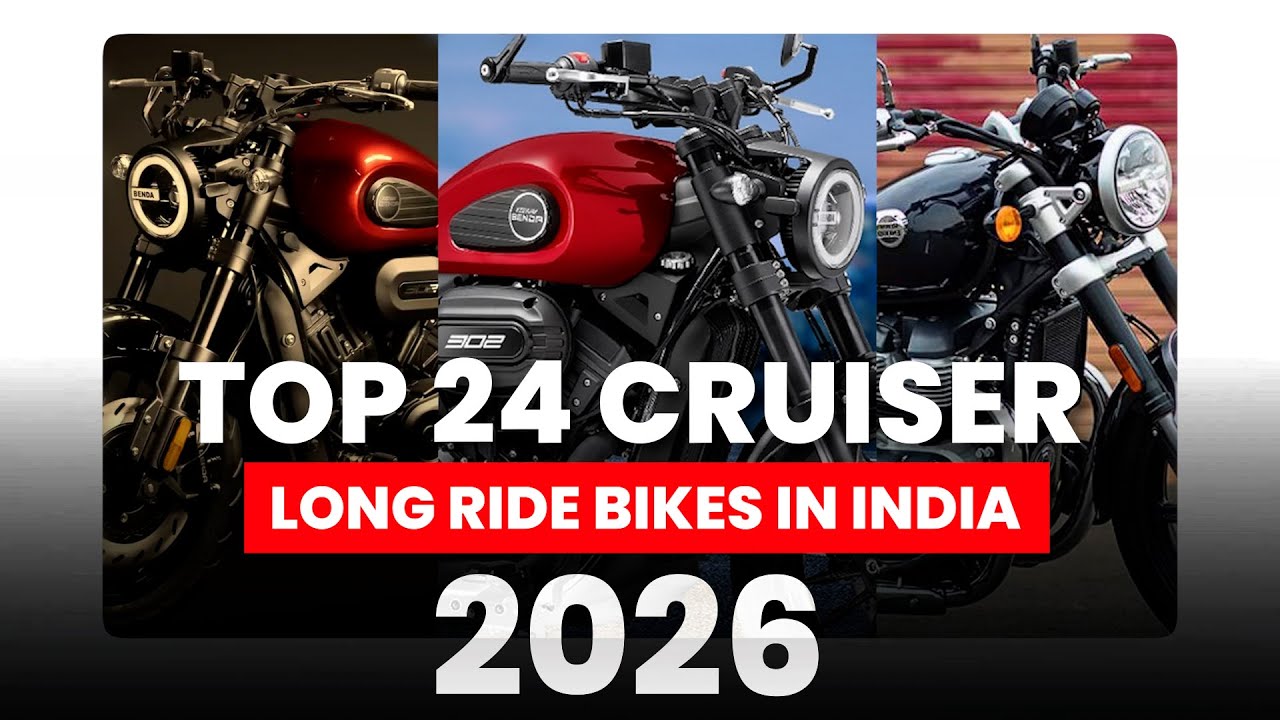 Top 24 Cruiser Bikes in India for 2026🔥| Long Rides | Meteor 350 , TVS Ronin, ,Jawa 42 Bobber & More