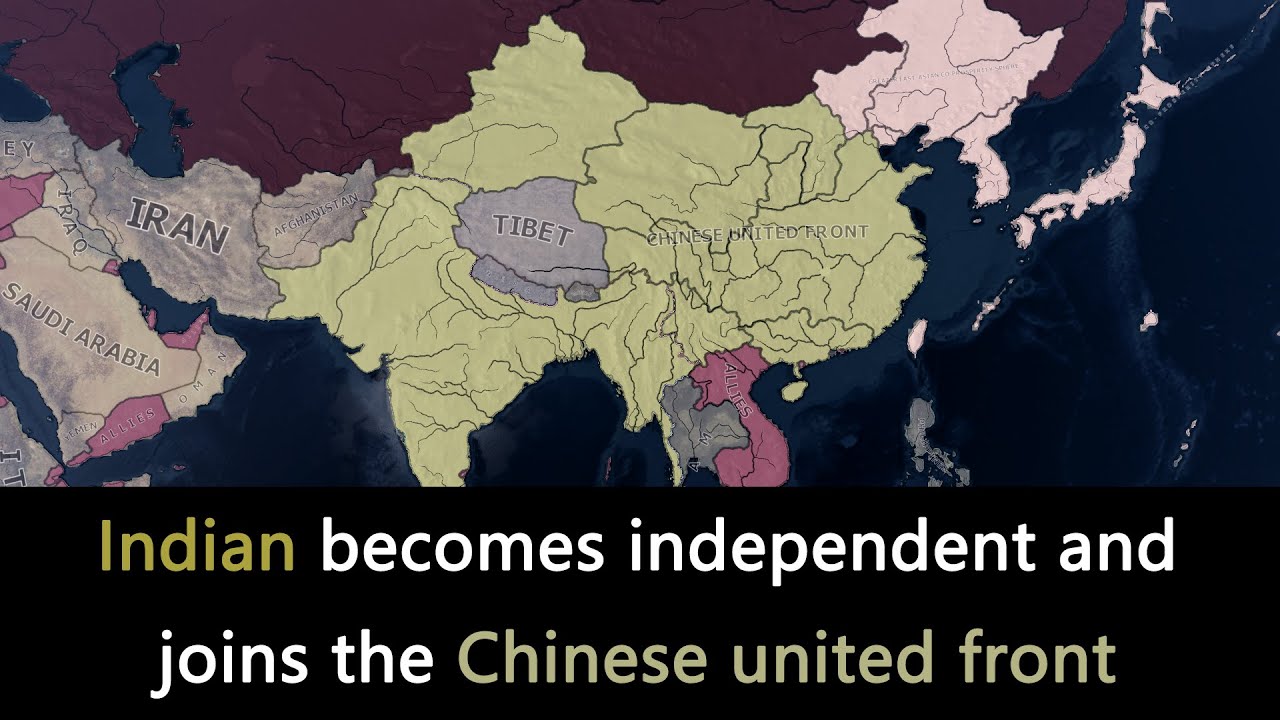 What if India becomes independent and  joins the Chinese united front | Hoi4 Timelapse