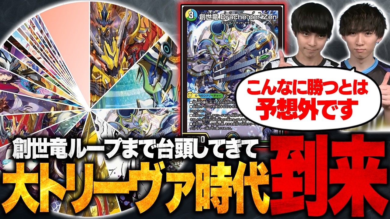 【TopTier通信】創世竜ループが入賞率3位になり、大集合！環境が加速。上位が僅差で並ぶ環境を解説します。【TopTier / デュエマ】