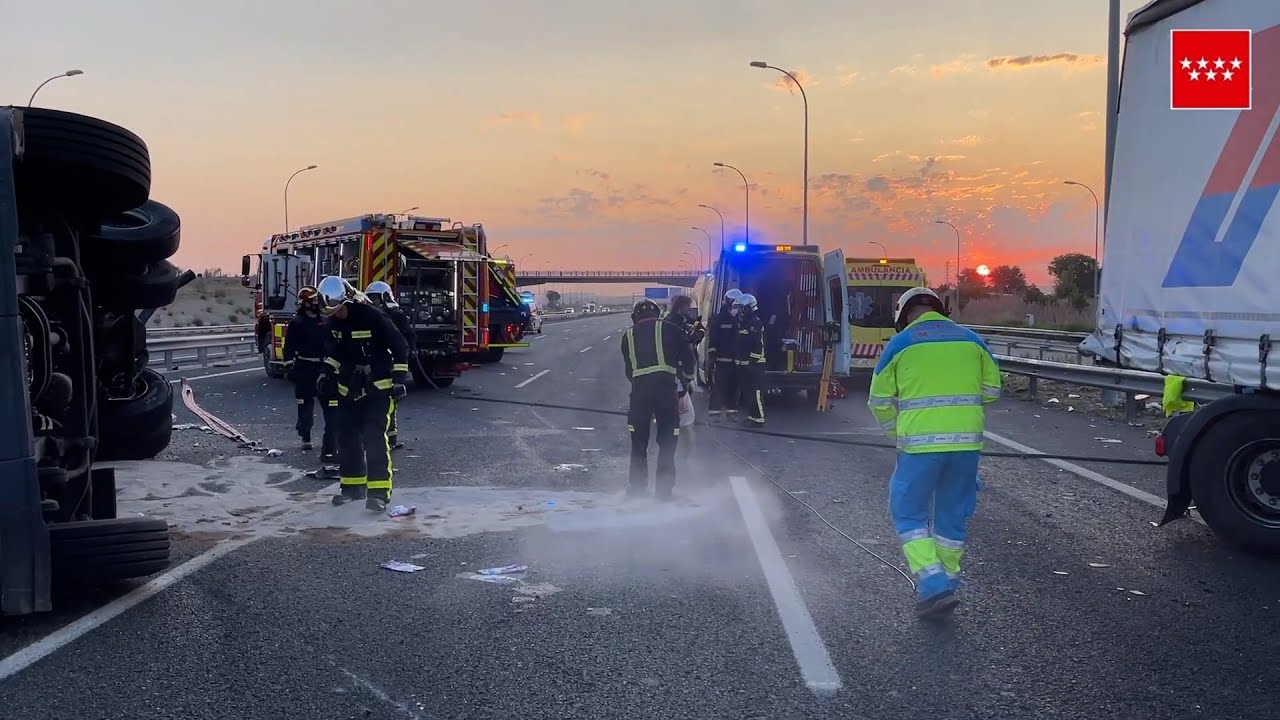 Accidente con dos heridos y retenciones en la M-50, en Getafe