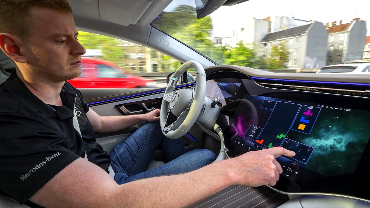 Mercedes-Benz EQS DRIVE PILOT Demonstration & Price (You can play Tetris while driving)