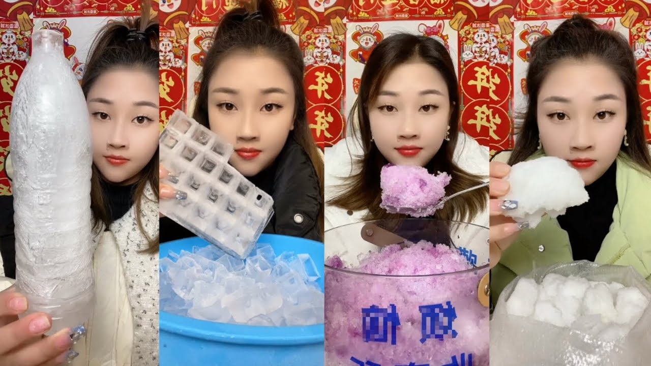 SOLO LZM | BOTTLE COTTON CRUNCHY ICE  AND CLEAR ICE CUBES | SHAVED ICE #iceeating #asmr #asmrice