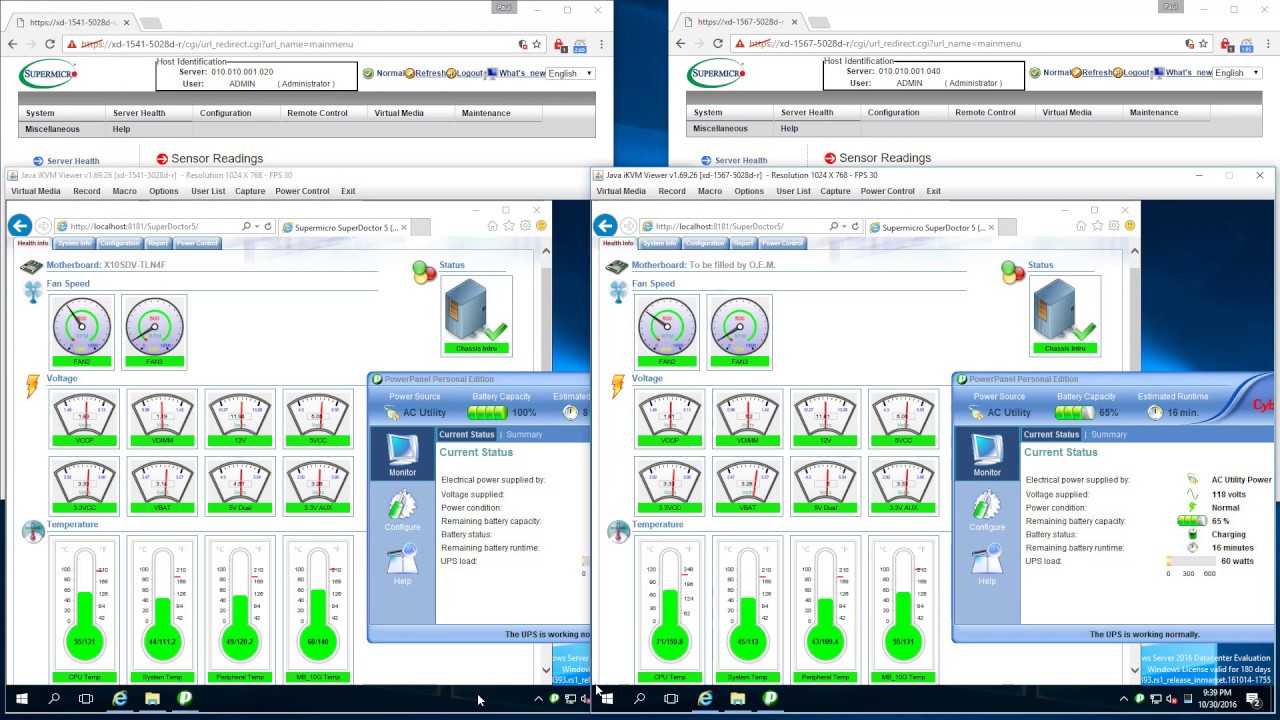 Comparing Supermicro SuperServer Xeon D-1541 and Xeon D-1567 - watts & temps under heavy load