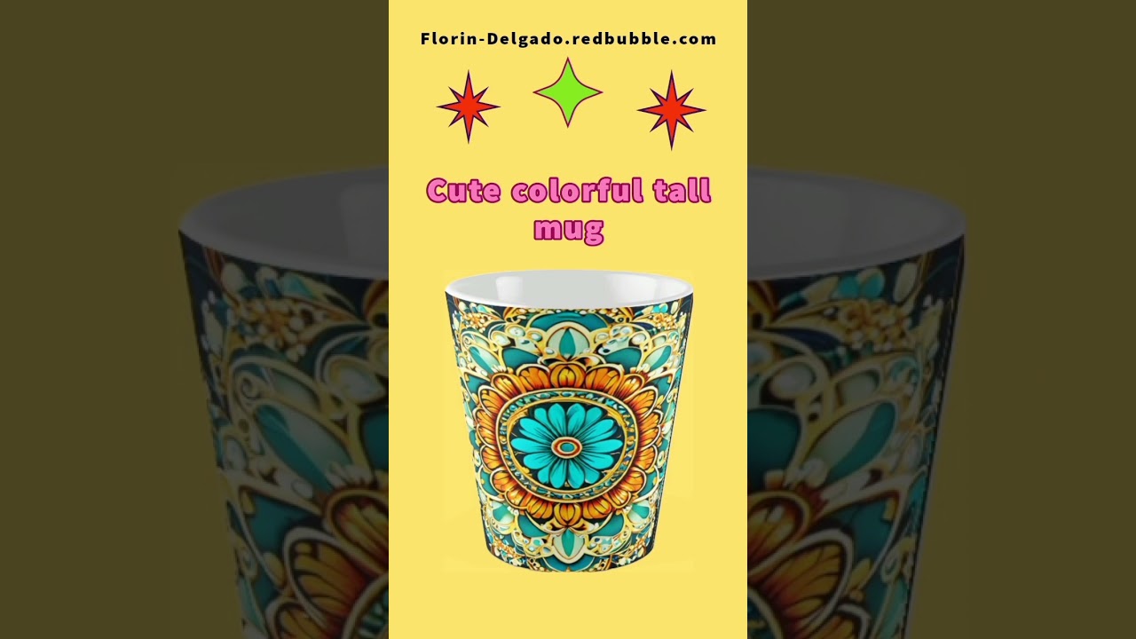 cute colorful tall mug #printondemandshop #onlineshopping #mugs