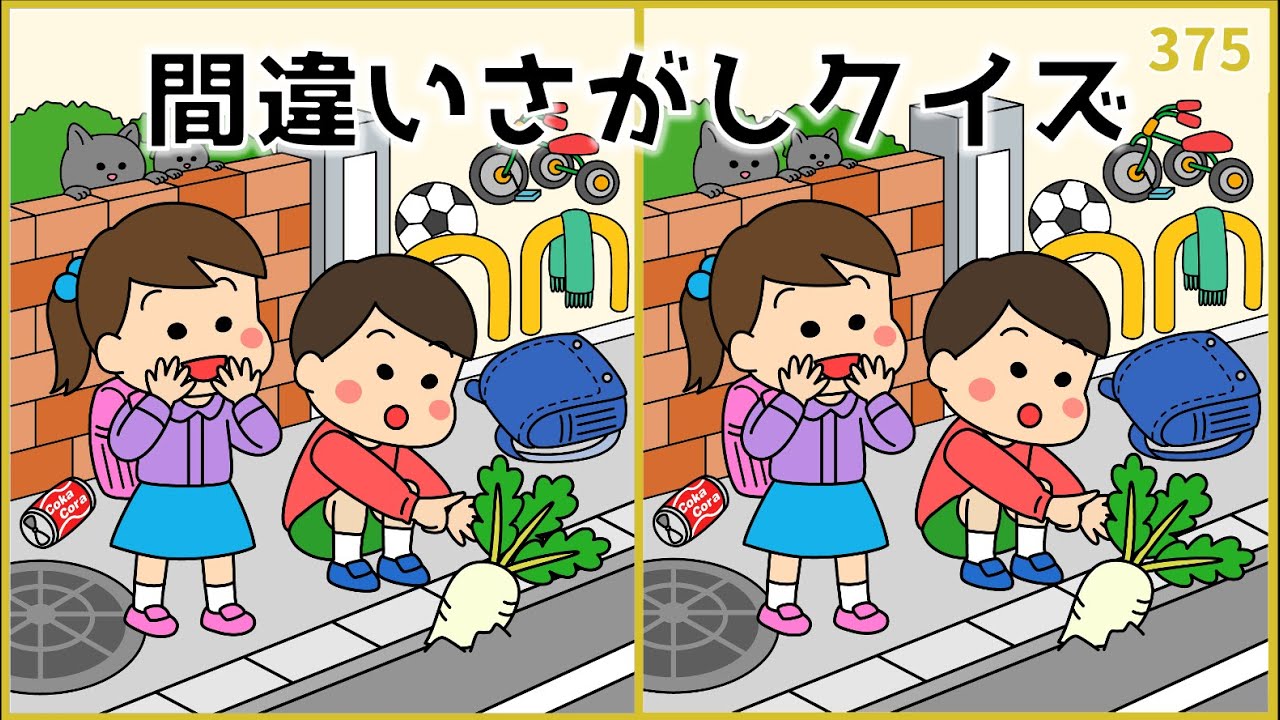 【間違い探しクイズ】大人の脳トレに最適！無料おもしろ脳活動画【上級者向け】#375