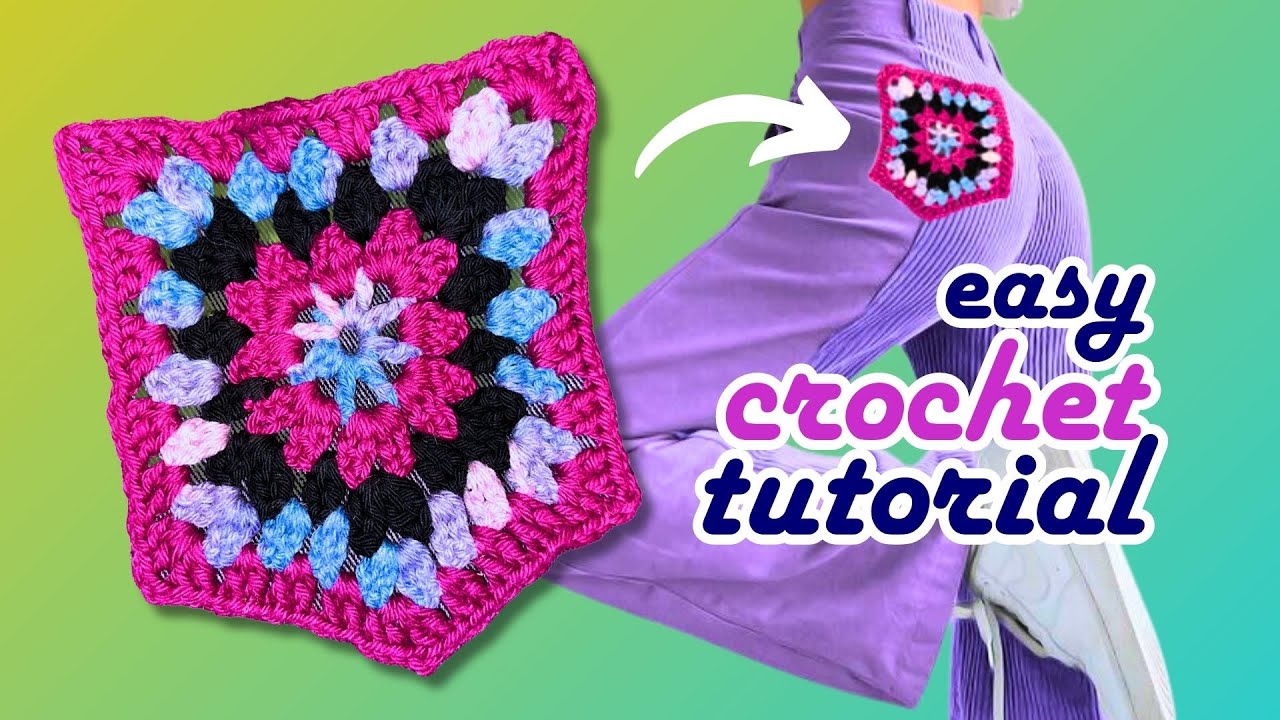 Customize your clothes with Granny Square Patch Pockets - Quick & Easy Crochet Tutorial