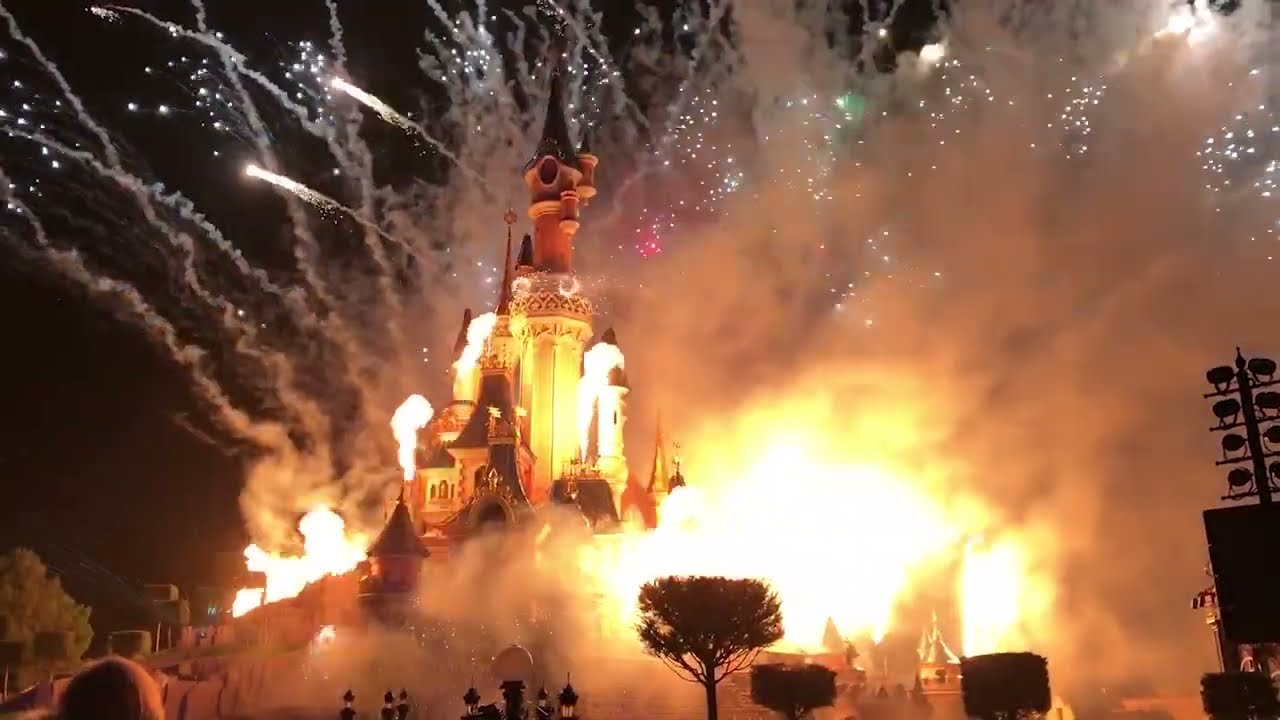 Disneyland full Fireworks Paris France 25th Anniversary
