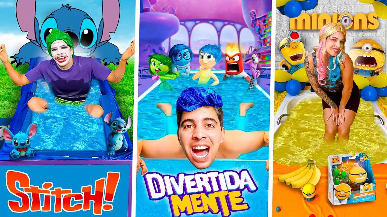 PISCINA, BANHEIRA OU HIDRO DO STITCH, MINIONS E DIVERTIDAMENTE 2!! - DESAFIO