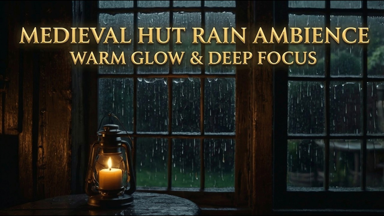 Peaceful Medieval Forest Hut 🌧️ Continuous Rain Sounds for Reading & Focus
