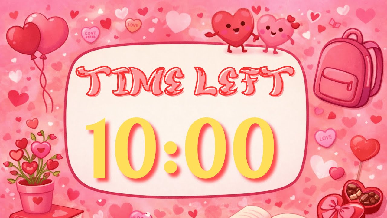 10 Minute Valentine’s Classroom Timer ❤️⏰ | Cute School Countdown