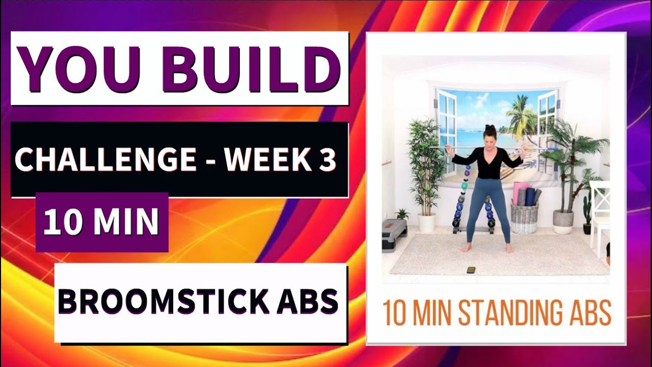 10 Min STANDING ABS BROOMSTICK Workout - BARLATES BODY BLITZ You Build Week  - STANDING ABS