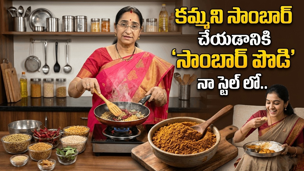 Tasty & Secret Sambar Powder at Home 🏠 | 100% Pure & Aromatic | Ramaa Raavi