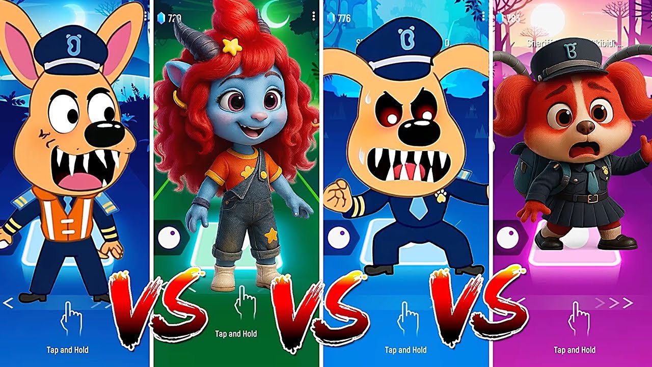 Sheriff Labrador Team 🐾🆚️ Sheriff Labrador Exe Team 👮‍♂️💥 Who Is the Best? 🎯  #tileshop #coffindance