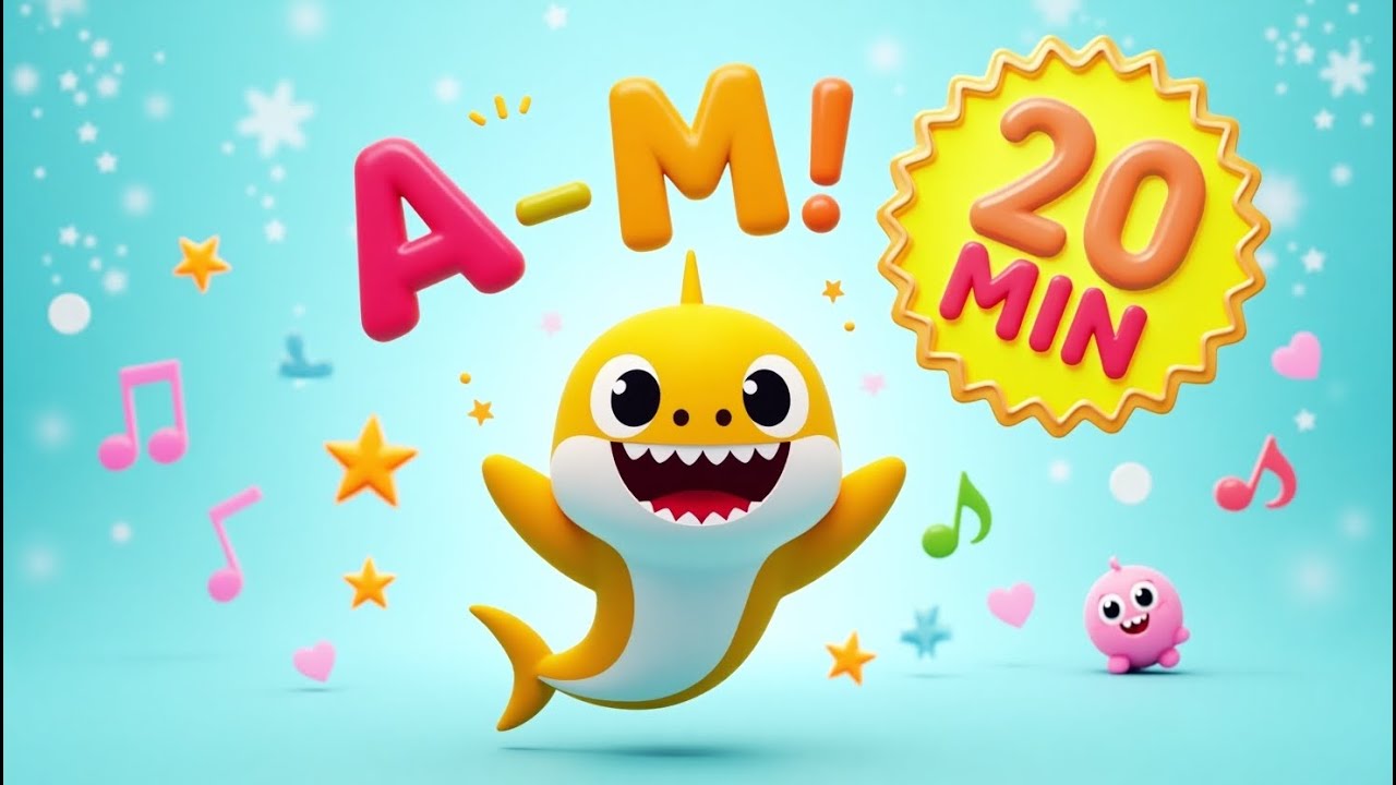 ABC Songs A to M for Kids 🦈💛 | Baby Shark Fun Learning Mix (20 Minutes)