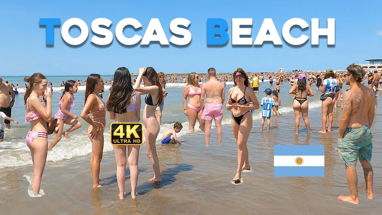 4K - Beach Walk TOSCAS BEACH MAR DEL PLATA December 2022 Good Day