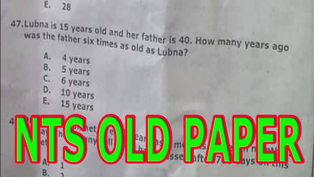 NTS Past papers | Age calculation | easy way to pass NTS Test