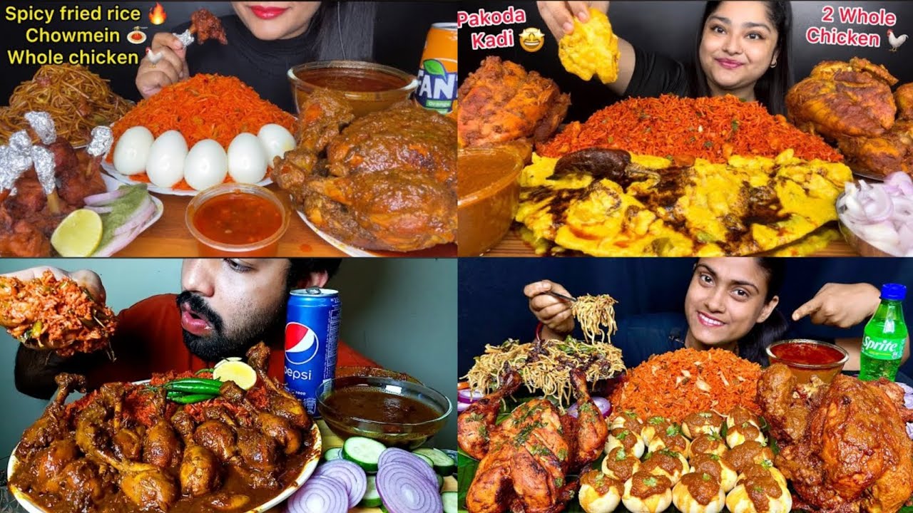 ASMR EATING LOTS OF SCHEZWAN RICE WITH CHICKEN CURRY #mukbang #asmreating 