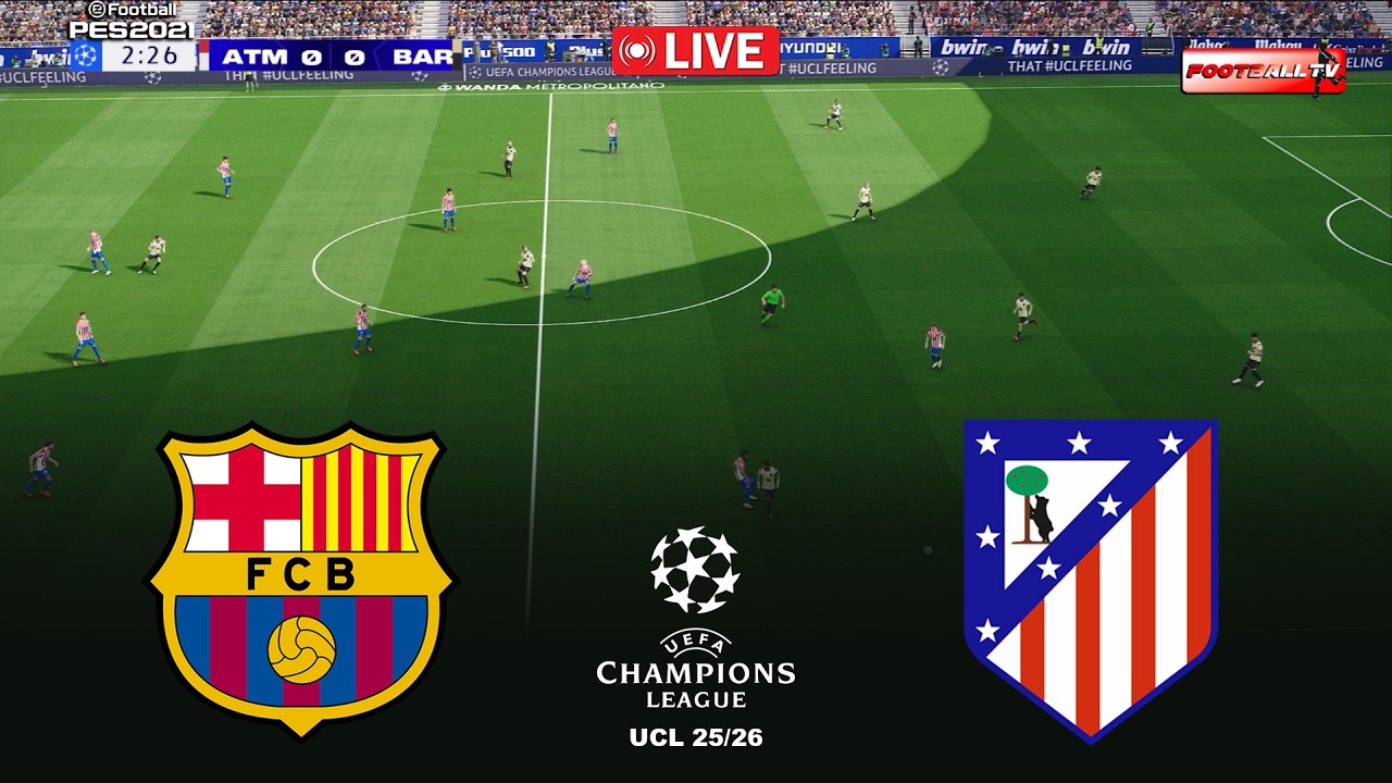 🔴Barcelona vs Atletico Madrid - Champions League 2026 | Pes 21 Gameplay Simulation