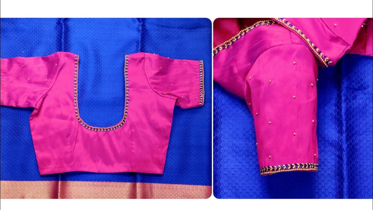 Easy beadwork on stitched blouse