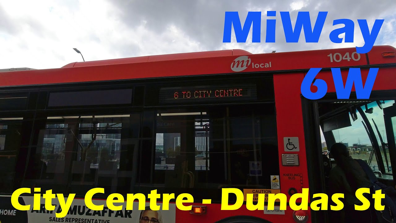 MiWay Route 6W Bus Ride from City Centre to Dundas St. (Duration 29min)