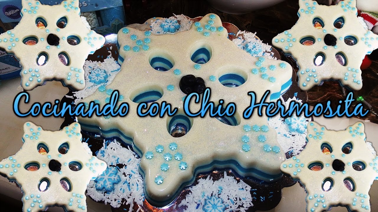 Gelatina de Copo de Nieve❄️❄️❄️❄️ ( Snowflake Gelatin ) Navideña ☃️❄️🎄