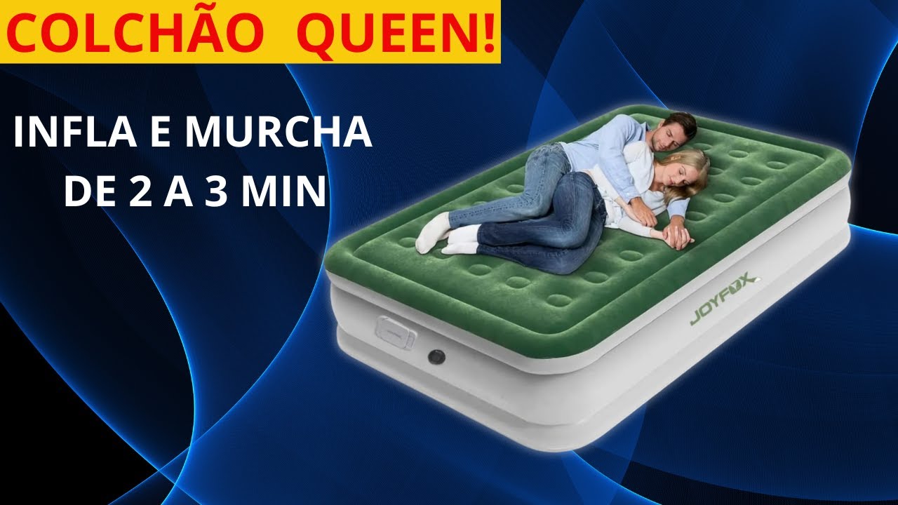 💥 COLCHÃO INFLÁVEL JOYFOX QUEEN é BOM? Suporta 300kg, Não Afunda e Enche Sem Tomada! REVIEW COMPLETO