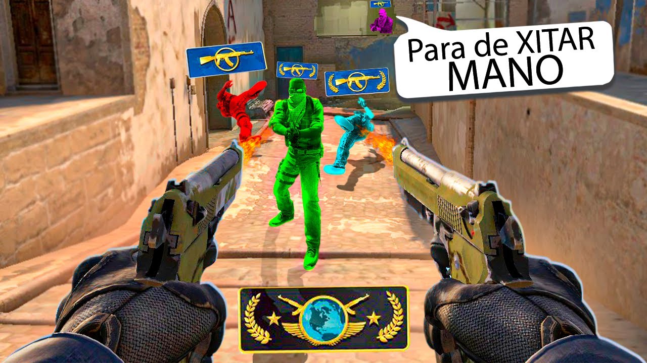 Dois GLOBAIS fingindo ser CHEATER de DUAL Berettas contra patente AK, rolou choradeira.