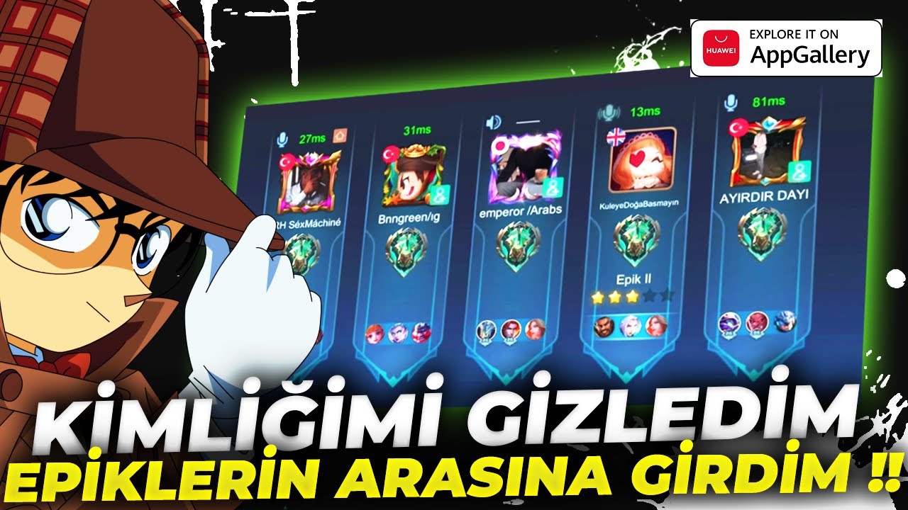 KİMLİĞİMİ GİZLEDİM !! SES AÇTIM EPİK TAKIMA GİRDİM - Mobile Legends