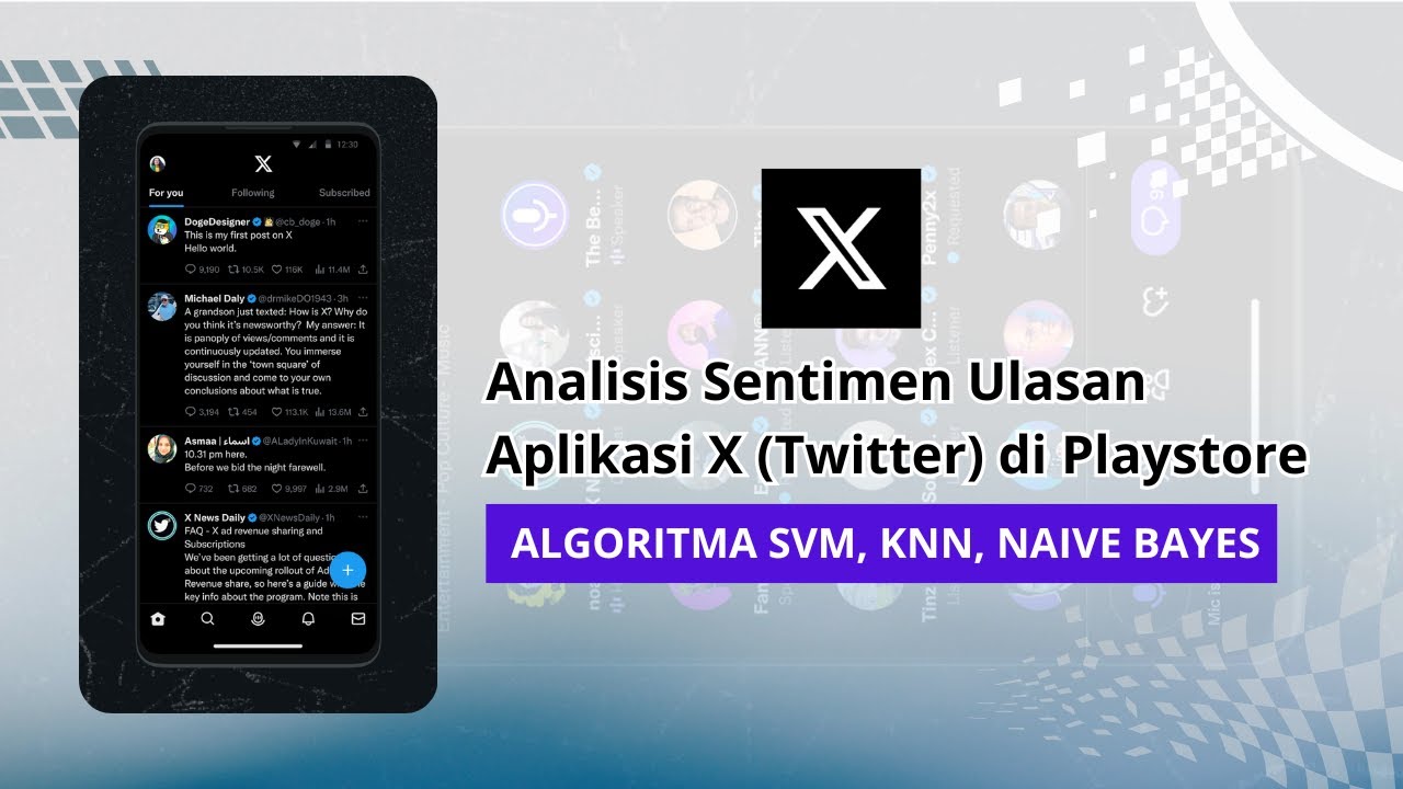 Analisis Sentimen Ulasan Aplikasi X Twitter di Playstore  Algoritma SVM, KNN, Naive Bayes