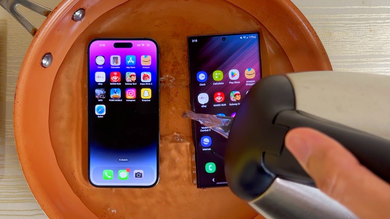iPhone 14 Pro Max против Samsung S22 Ultra: ТЕСТ В ГОРЯЧЕЙ ВОДЕ! 💥💧