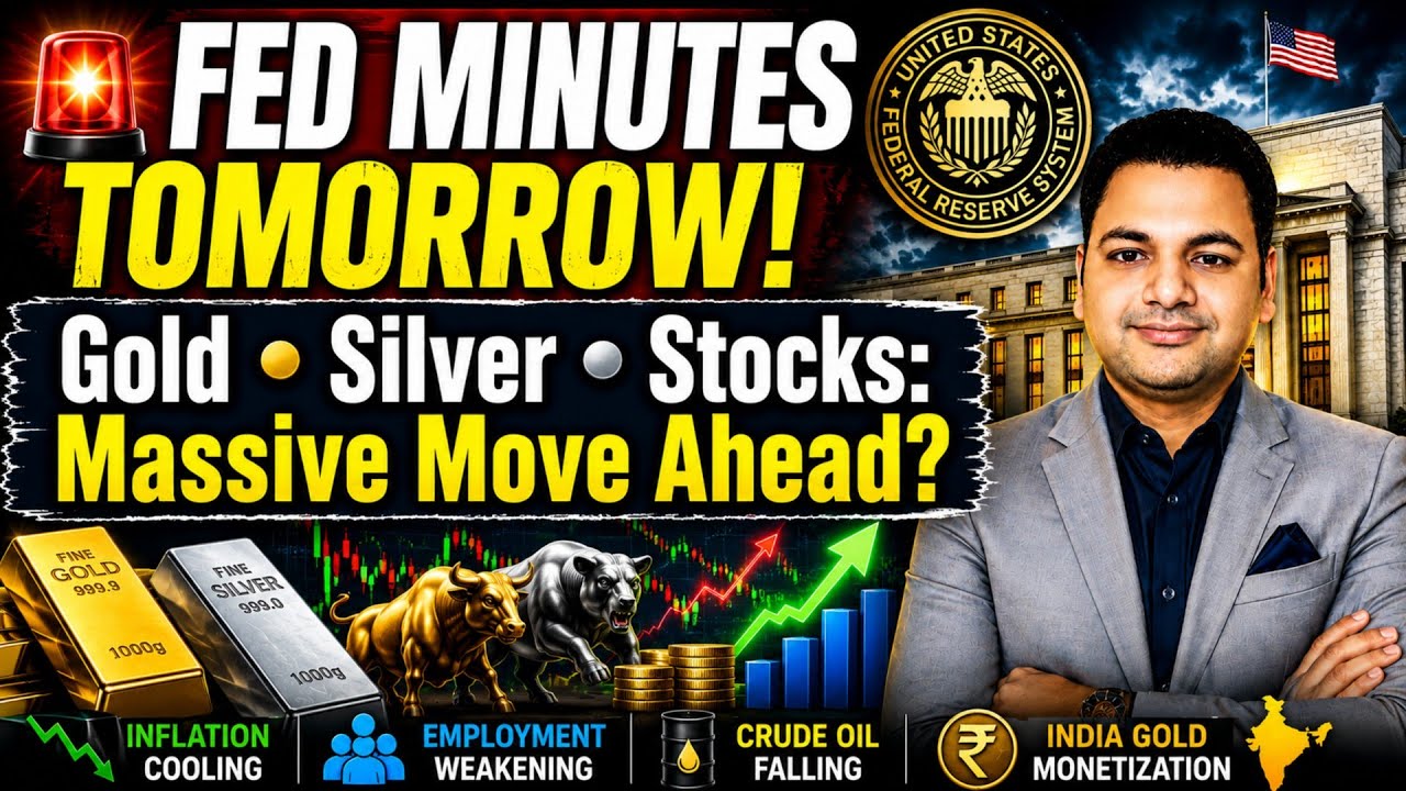 Fed Minutes Tomorrow: Gold, Silver & Stocks Ready for a Massive Move? | Full Market Analysis