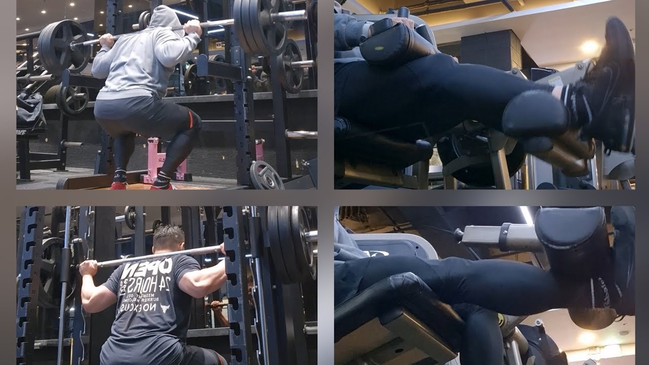 2026.02.08 Leg curl, Squat, Smith machine squat, Leg extension