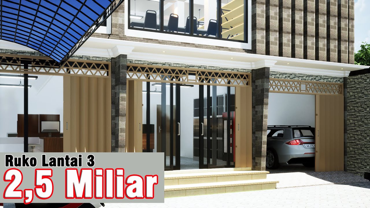 12m x 11.5m || Desain Ruko minimalis 3 Lantai di Bali || 2,5 miliar