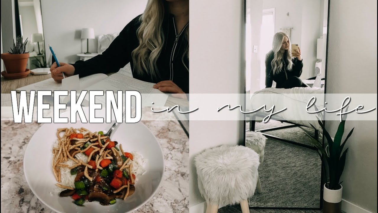 college weekend in my life: studying, organizing, laundry, meal prep + more adulting