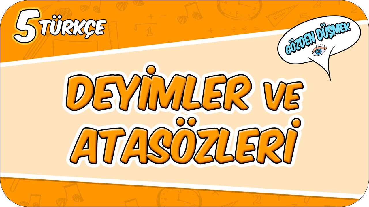 Deyimler ve Atas&ouml;zleri 📙 5TURK6 #2026