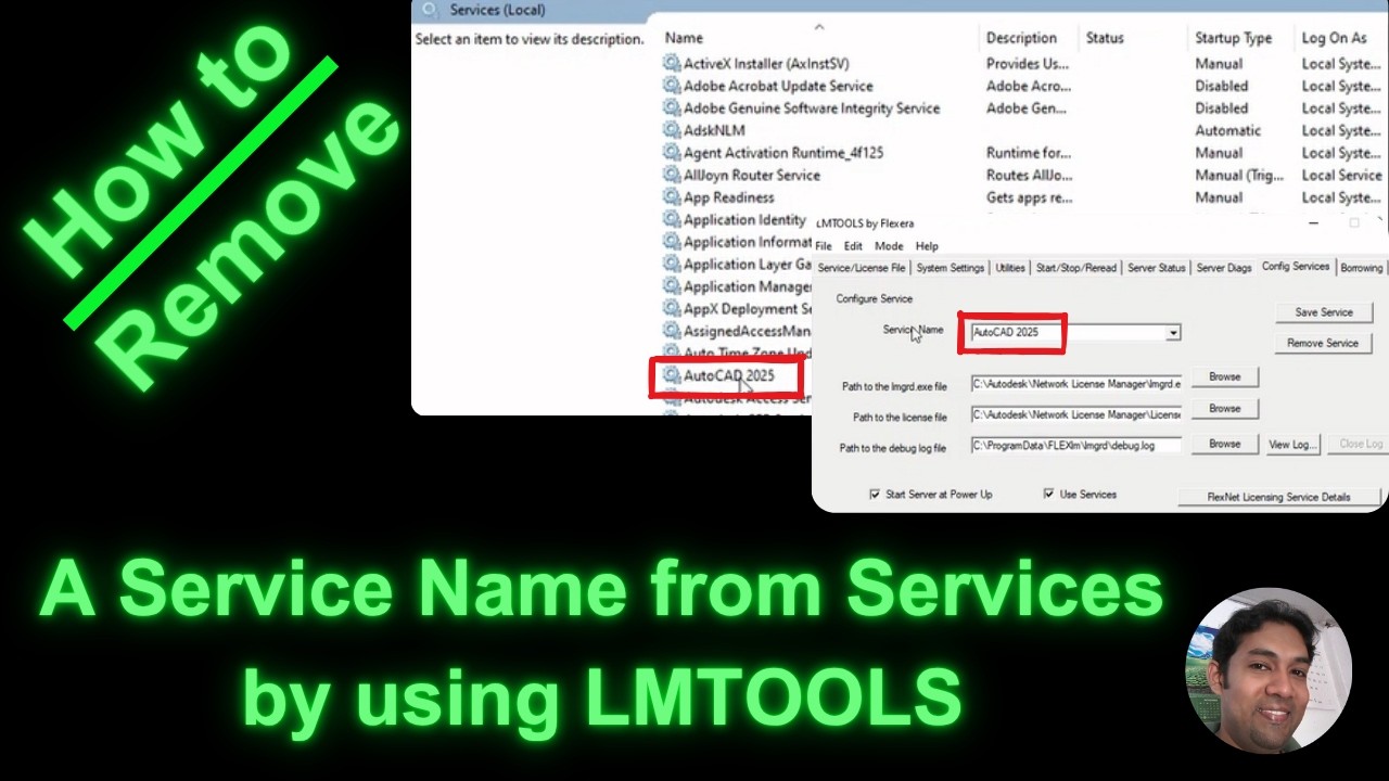 How to Remove a Service Name from services by using LMTOOLS