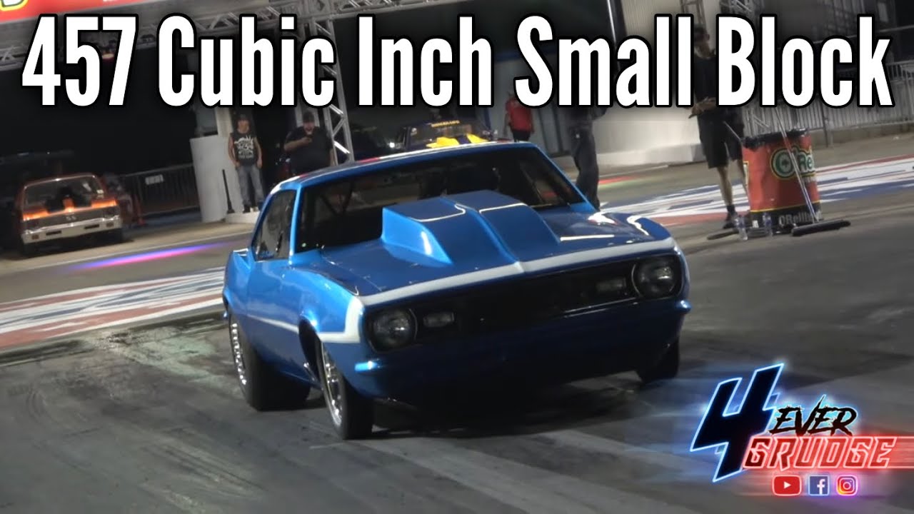457 C.I. Single stage fogger Small Block Camaro with A 3 speed 400 lock up and 23 Degree Heads !!