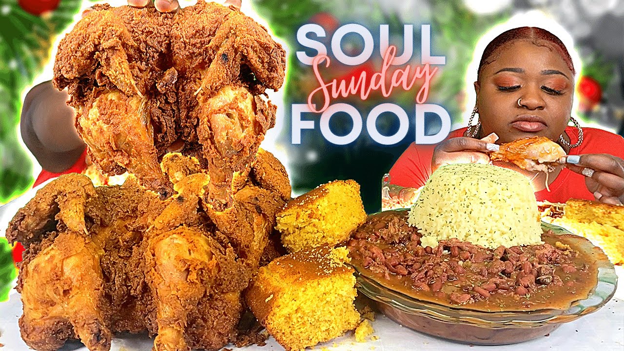 2 WHOLE FRIED CHICKENS & RED BEANS AND RICE SOUL FOOD DINNER!!! |  | MUKBANG EATING SHOW