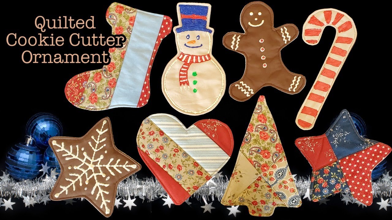 Quilted Cookie Cutter Ornaments w/ FREE Gingerbread Man Pattern
