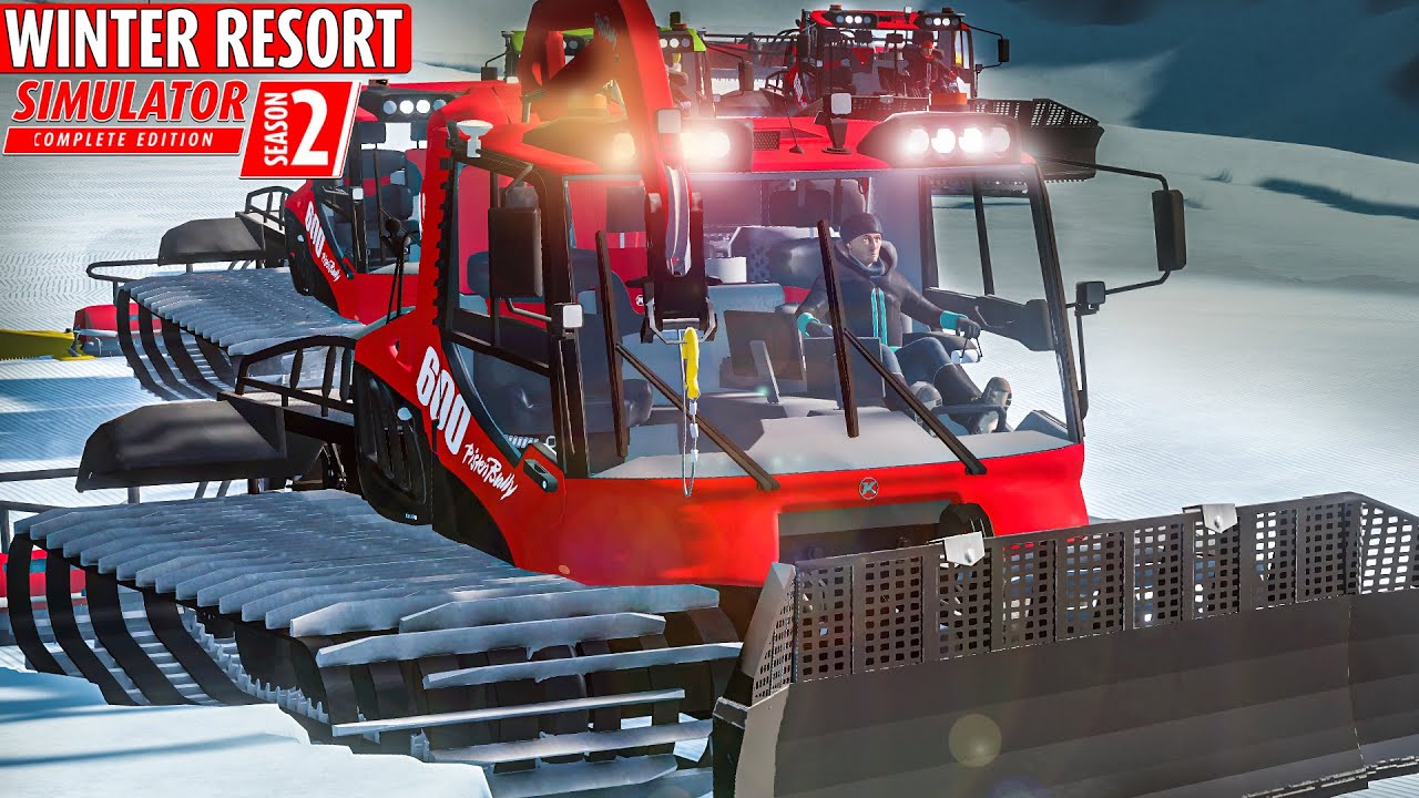 WINTER RESORT SIMULATOR 2 #3: Einsatz bei Nacht: 5 PISTENBULLYS im Einsatz | WRS 2