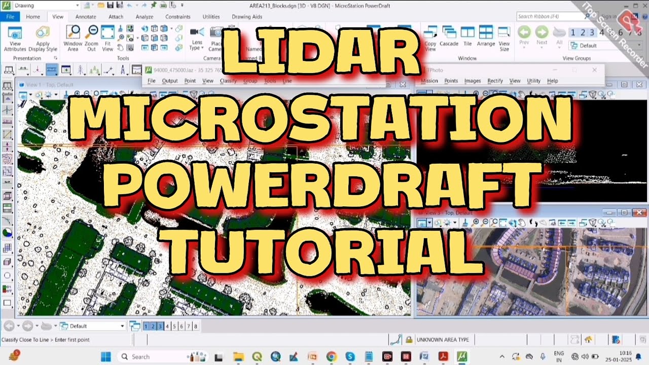 LiDAR Microstation Powerdraft Software Tutorial #lidar #lidartechnology #microstation #powerdraft