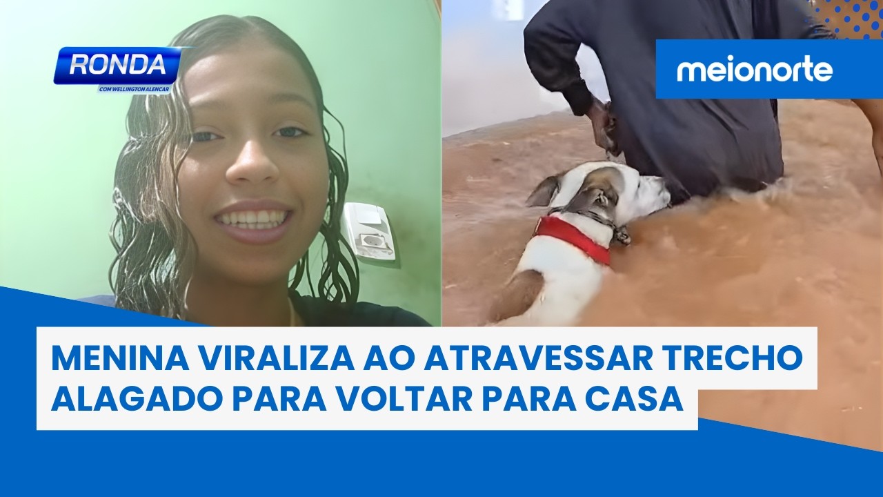 Menina viraliza ao atravessar trecho alagado para voltar para casa; veja! | Ronda