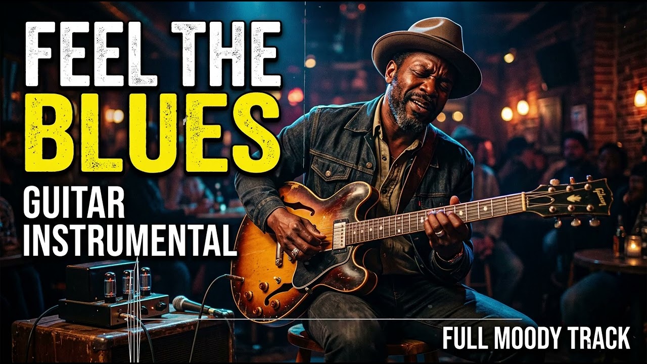 Late Night Slow Blues Guitar 🎸 Emotional Blues Solo for Deep Relaxation and Stress Relief