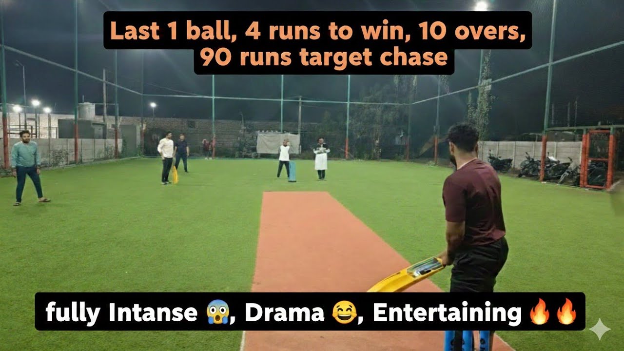 Last 1 ball 4 Runs to win, 10 overs full match, Friday night Cricket live