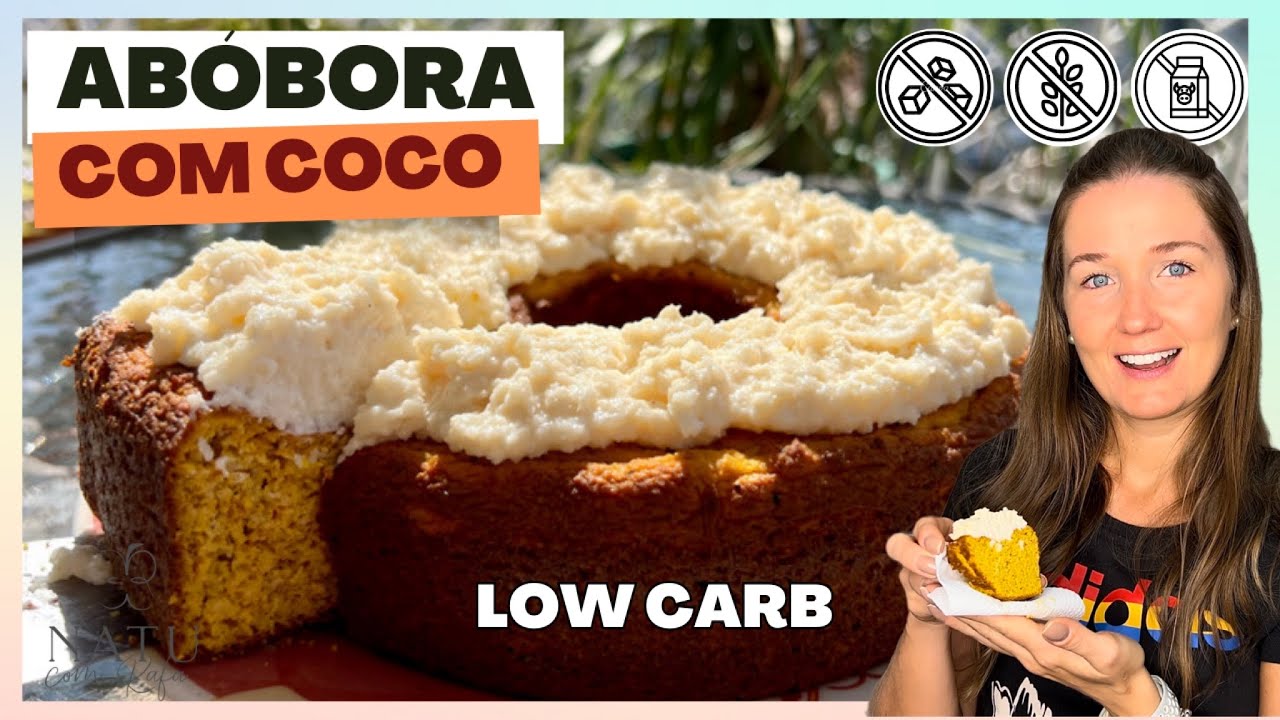 BOLO FIT LOW CARB [ABÓBORA + COCO] SEM TRIGO, SEM AÇÚCAR E SEM LACTOSE