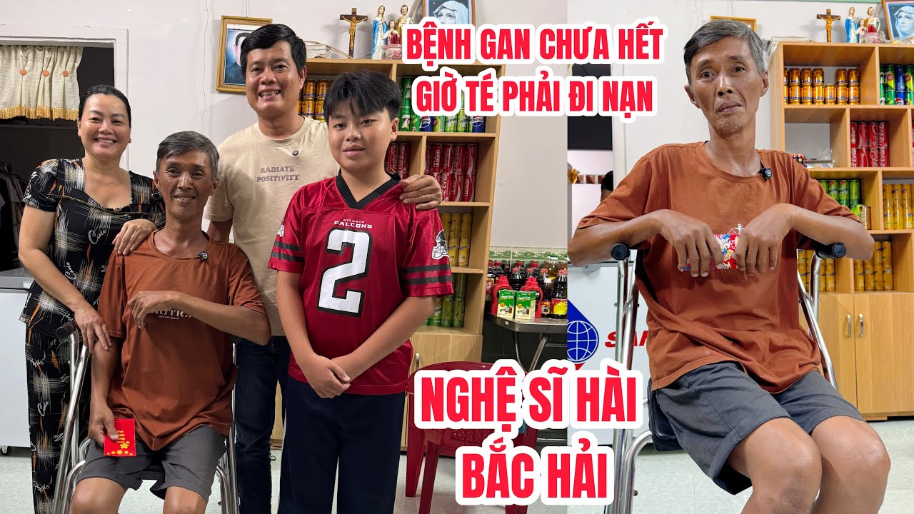Xót xa nghệ sĩ Bắc Hải bị bệnh gan, tắc ống mật chưa hết thì bị té phải đi nạng | Khương Dừa
